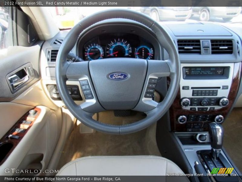 Red Candy Metallic / Medium Light Stone 2012 Ford Fusion SEL