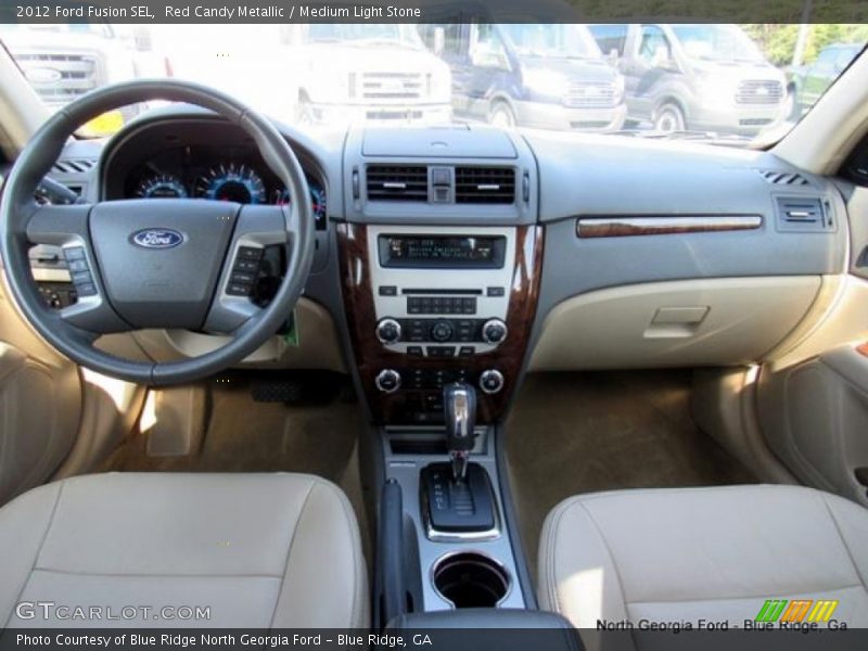Red Candy Metallic / Medium Light Stone 2012 Ford Fusion SEL