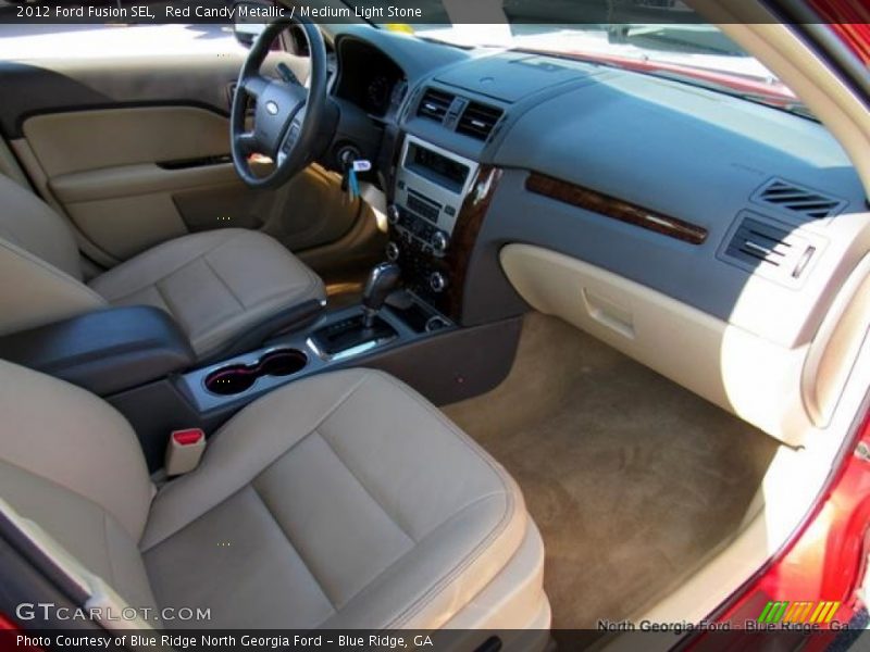 Red Candy Metallic / Medium Light Stone 2012 Ford Fusion SEL