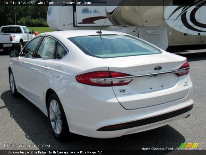 White Platinum / Medium Light Stone 2017 Ford Fusion SE