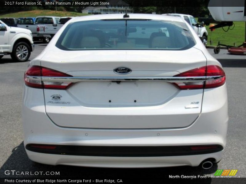 White Platinum / Medium Light Stone 2017 Ford Fusion SE