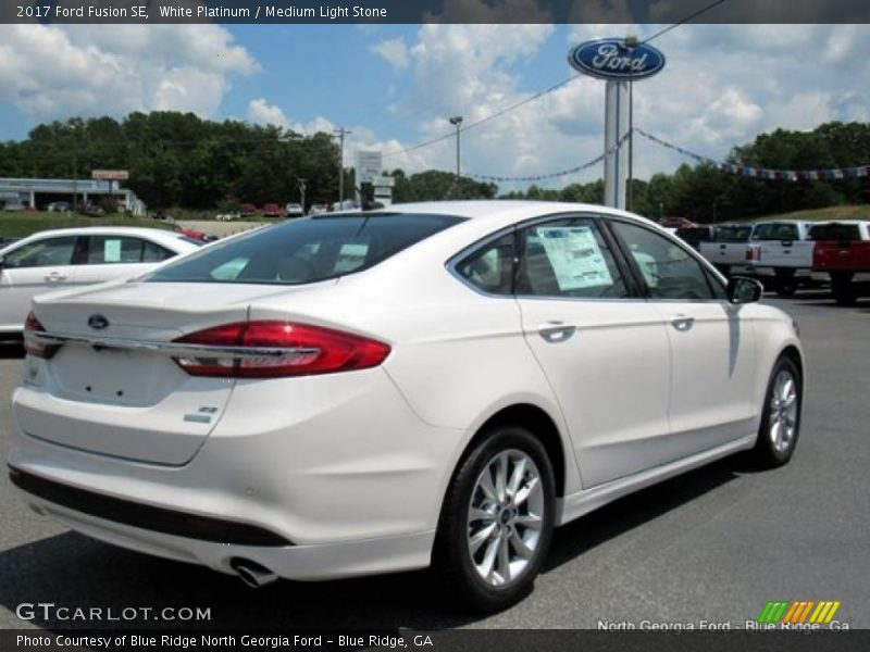 White Platinum / Medium Light Stone 2017 Ford Fusion SE