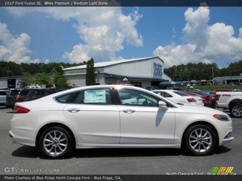 White Platinum / Medium Light Stone 2017 Ford Fusion SE