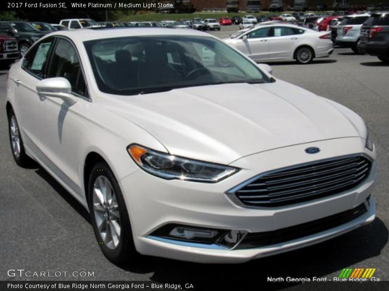 White Platinum / Medium Light Stone 2017 Ford Fusion SE