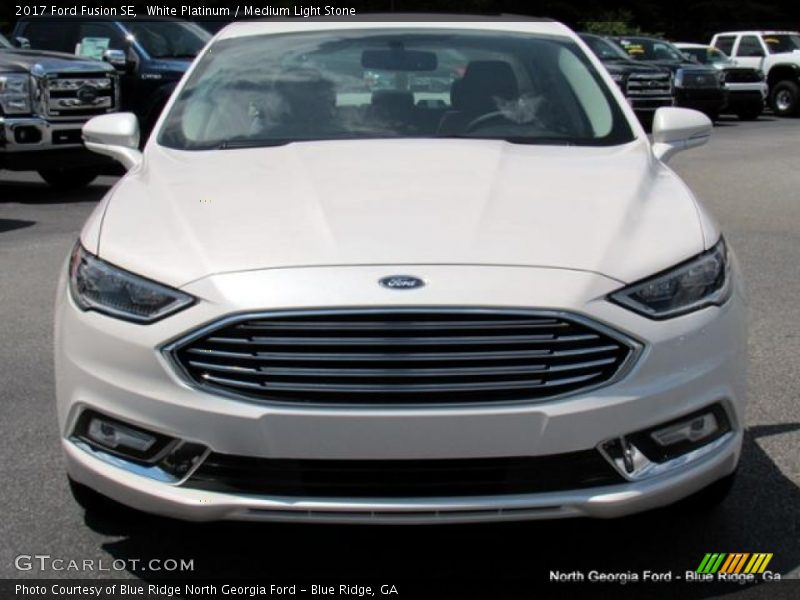 White Platinum / Medium Light Stone 2017 Ford Fusion SE