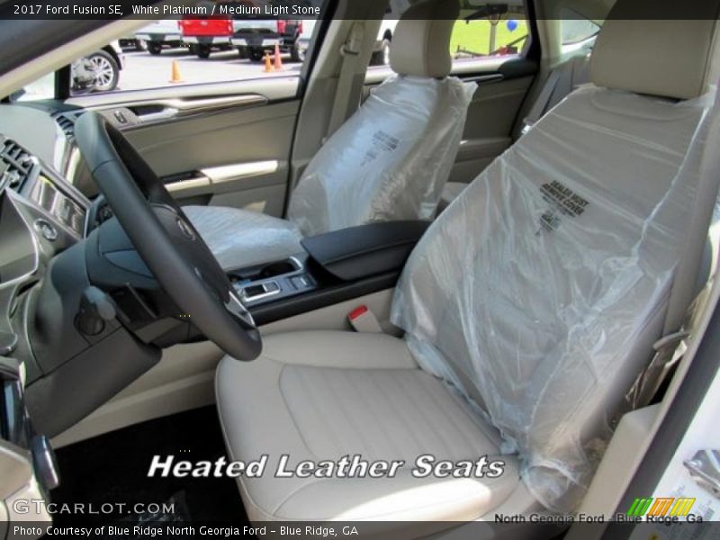 White Platinum / Medium Light Stone 2017 Ford Fusion SE