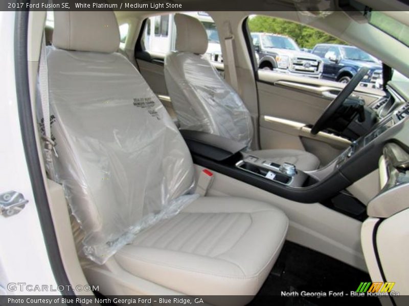White Platinum / Medium Light Stone 2017 Ford Fusion SE