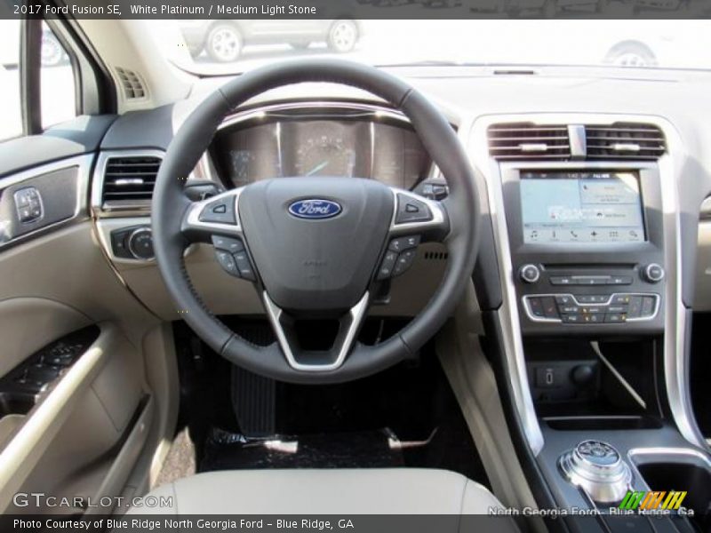 White Platinum / Medium Light Stone 2017 Ford Fusion SE