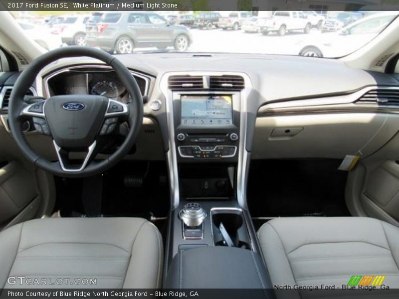 White Platinum / Medium Light Stone 2017 Ford Fusion SE