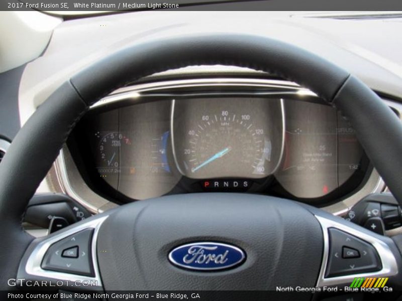 White Platinum / Medium Light Stone 2017 Ford Fusion SE