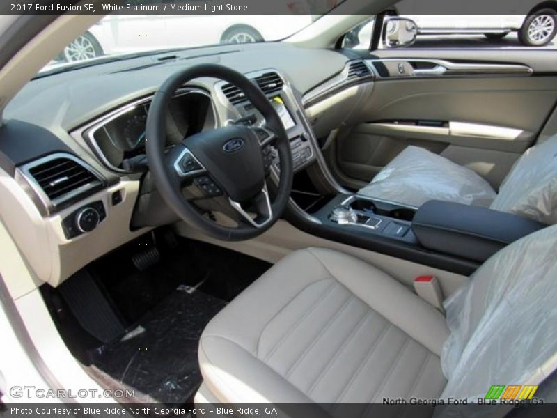 White Platinum / Medium Light Stone 2017 Ford Fusion SE