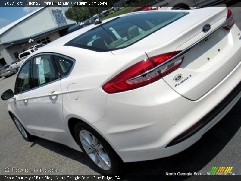 White Platinum / Medium Light Stone 2017 Ford Fusion SE