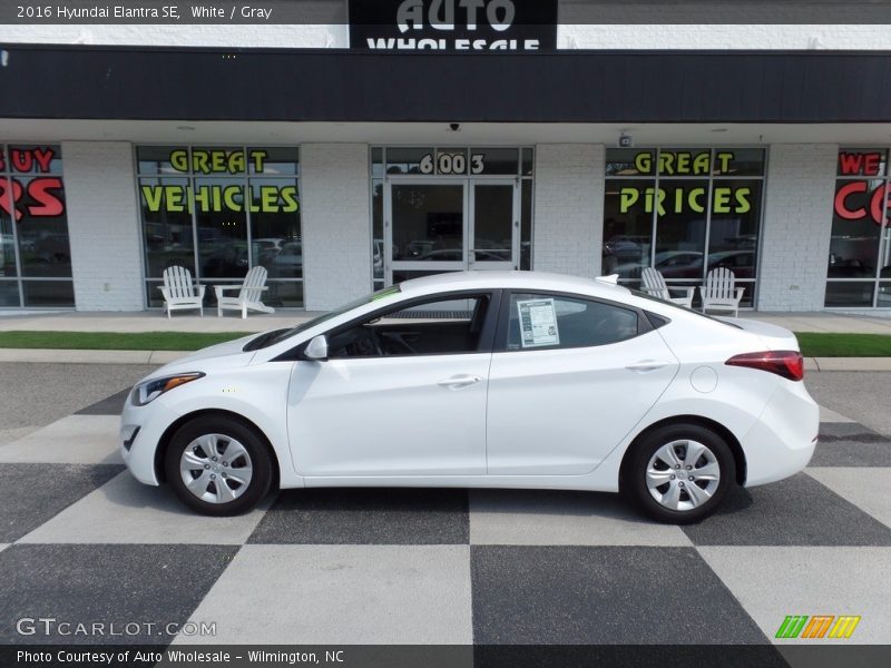 White / Gray 2016 Hyundai Elantra SE