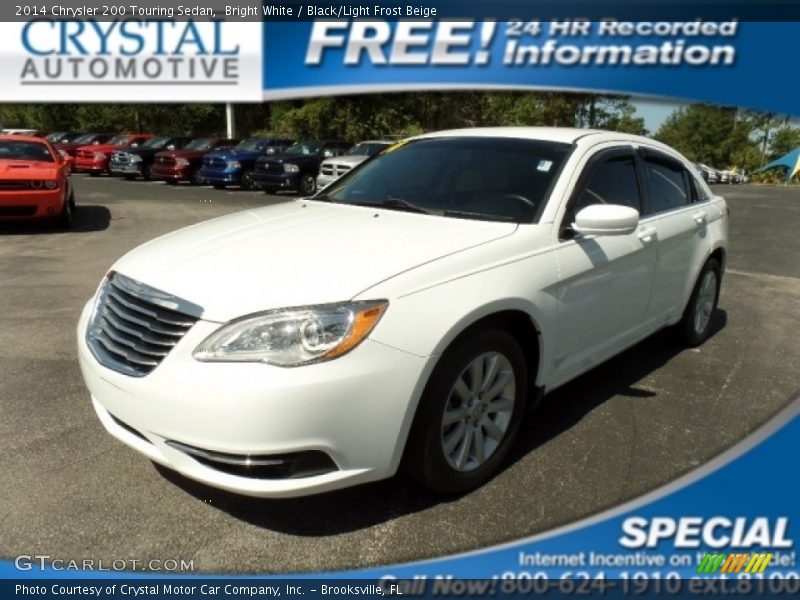 Bright White / Black/Light Frost Beige 2014 Chrysler 200 Touring Sedan