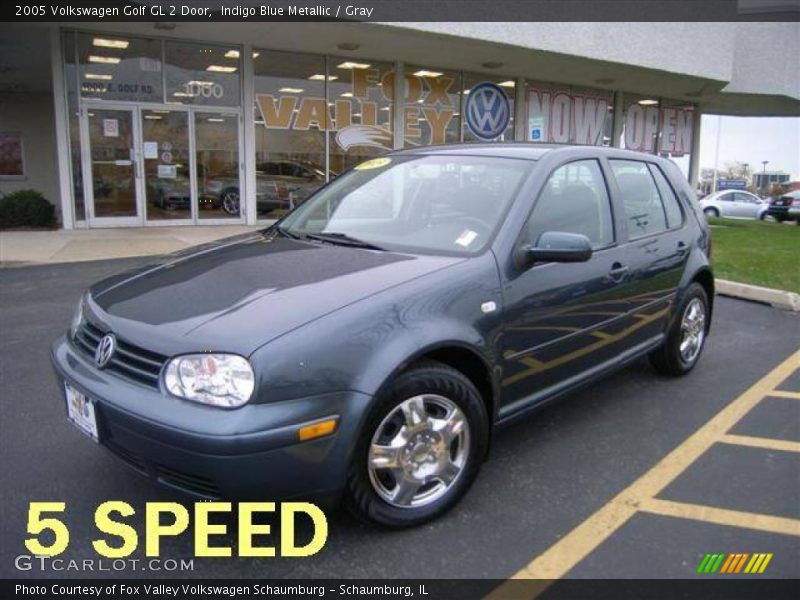 Indigo Blue Metallic / Gray 2005 Volkswagen Golf GL 2 Door