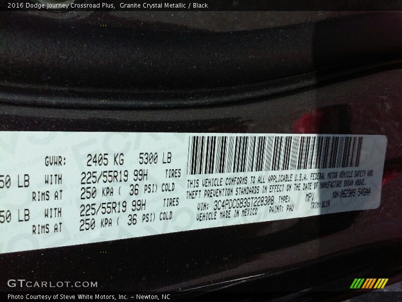 Granite Crystal Metallic / Black 2016 Dodge Journey Crossroad Plus