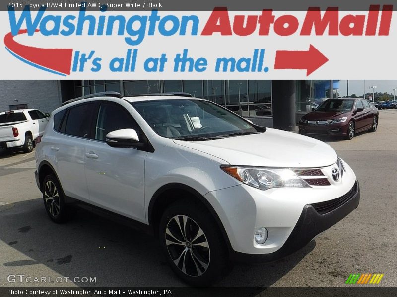 Super White / Black 2015 Toyota RAV4 Limited AWD