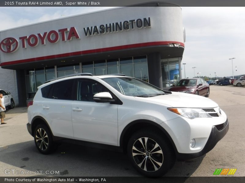 Super White / Black 2015 Toyota RAV4 Limited AWD