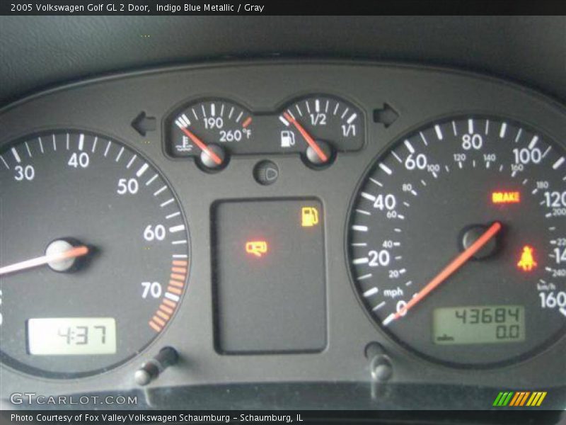 Indigo Blue Metallic / Gray 2005 Volkswagen Golf GL 2 Door