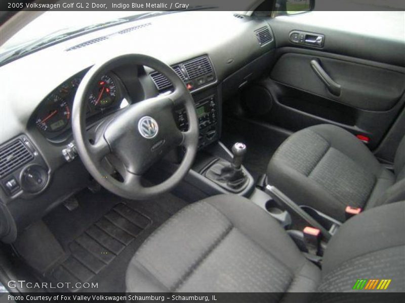 Indigo Blue Metallic / Gray 2005 Volkswagen Golf GL 2 Door