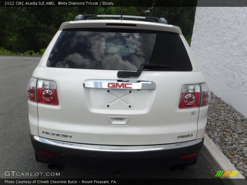 White Diamond Tricoat / Ebony 2012 GMC Acadia SLE AWD