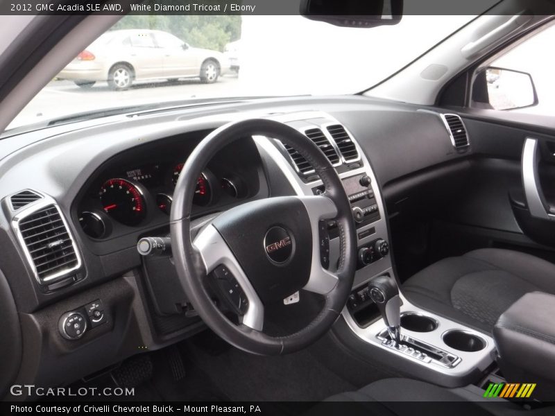 White Diamond Tricoat / Ebony 2012 GMC Acadia SLE AWD