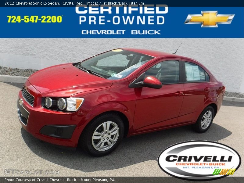 Crystal Red Tintcoat / Jet Black/Dark Titanium 2012 Chevrolet Sonic LS Sedan