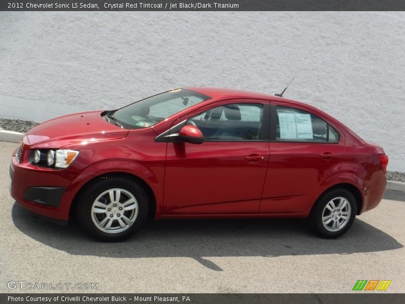 Crystal Red Tintcoat / Jet Black/Dark Titanium 2012 Chevrolet Sonic LS Sedan