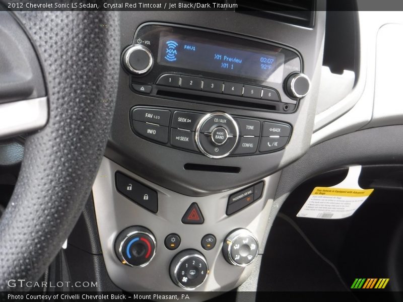 Crystal Red Tintcoat / Jet Black/Dark Titanium 2012 Chevrolet Sonic LS Sedan