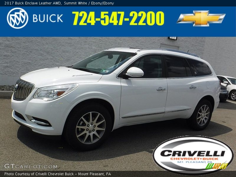 Summit White / Ebony/Ebony 2017 Buick Enclave Leather AWD