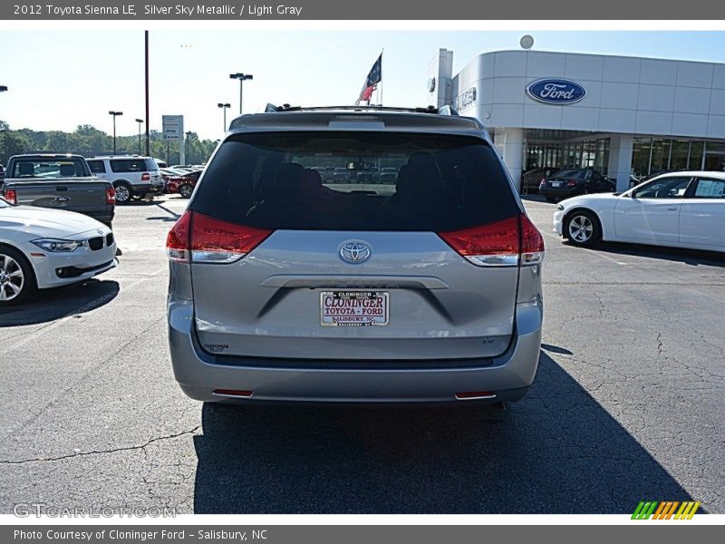 Silver Sky Metallic / Light Gray 2012 Toyota Sienna LE