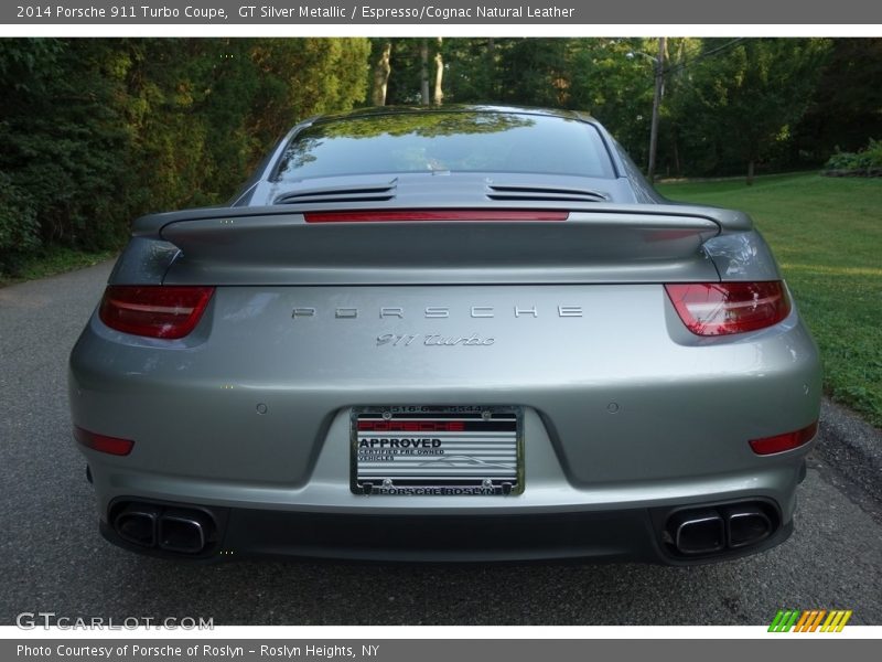 GT Silver Metallic / Espresso/Cognac Natural Leather 2014 Porsche 911 Turbo Coupe