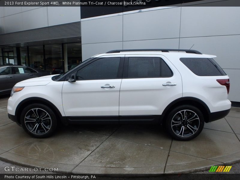 White Platinum Tri-Coat / Charcoal Black/Sienna 2013 Ford Explorer Sport 4WD