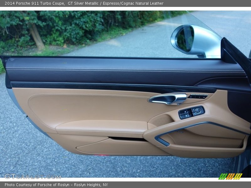 GT Silver Metallic / Espresso/Cognac Natural Leather 2014 Porsche 911 Turbo Coupe
