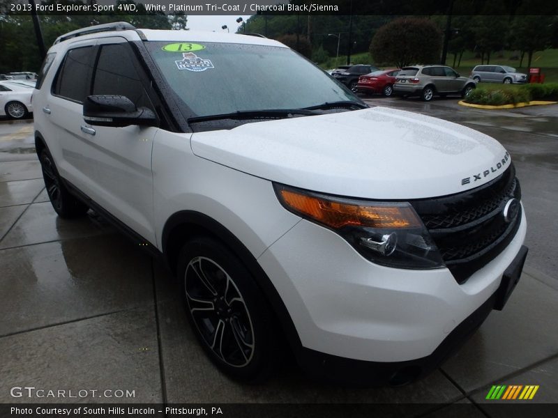 White Platinum Tri-Coat / Charcoal Black/Sienna 2013 Ford Explorer Sport 4WD