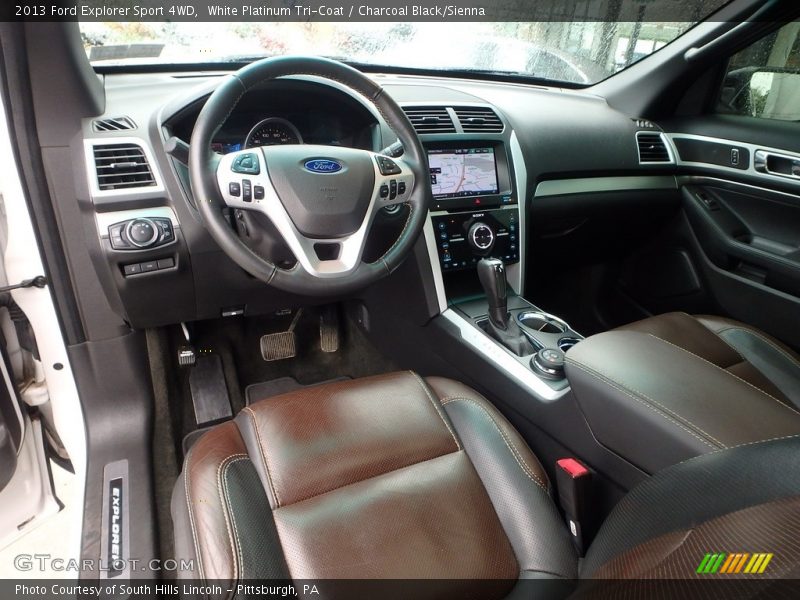 White Platinum Tri-Coat / Charcoal Black/Sienna 2013 Ford Explorer Sport 4WD