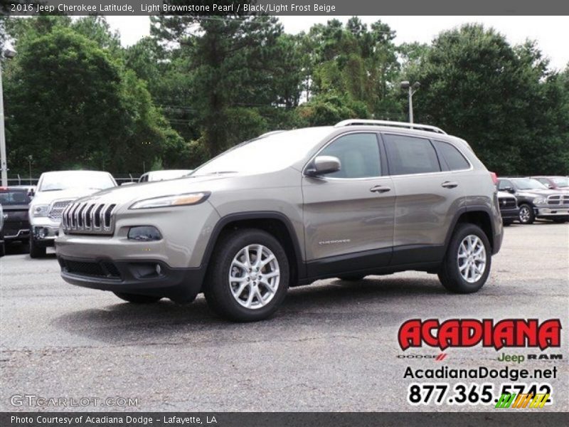 Light Brownstone Pearl / Black/Light Frost Beige 2016 Jeep Cherokee Latitude
