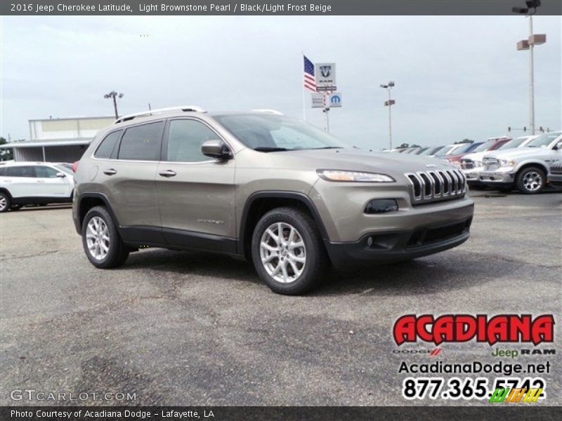 Light Brownstone Pearl / Black/Light Frost Beige 2016 Jeep Cherokee Latitude