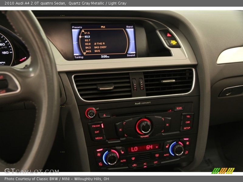 Quartz Gray Metallic / Light Gray 2010 Audi A4 2.0T quattro Sedan