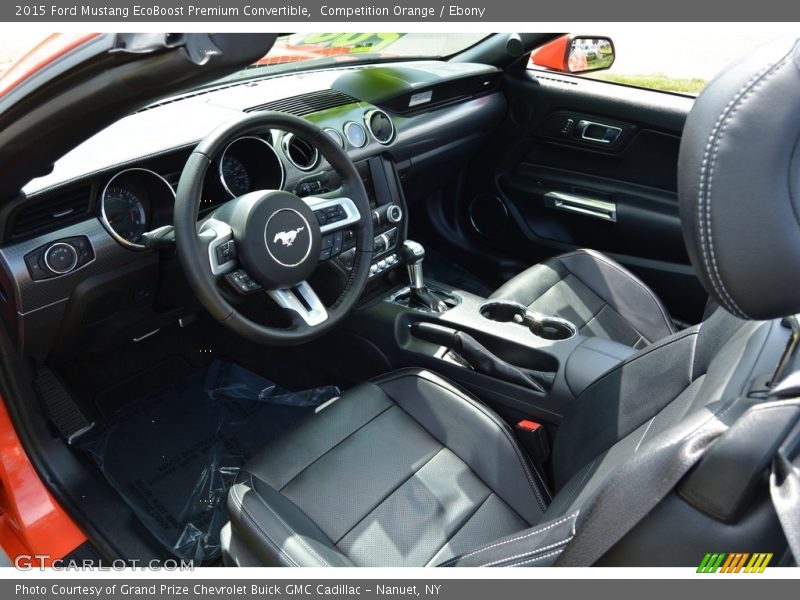 Competition Orange / Ebony 2015 Ford Mustang EcoBoost Premium Convertible