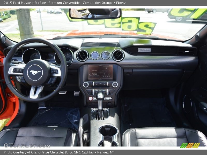 Competition Orange / Ebony 2015 Ford Mustang EcoBoost Premium Convertible