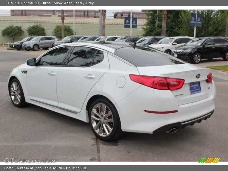 Snow White Pearl / Gray 2015 Kia Optima SXL Turbo