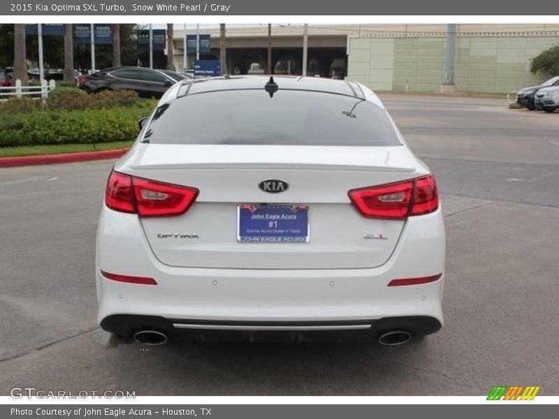 Snow White Pearl / Gray 2015 Kia Optima SXL Turbo