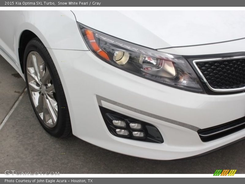 Snow White Pearl / Gray 2015 Kia Optima SXL Turbo
