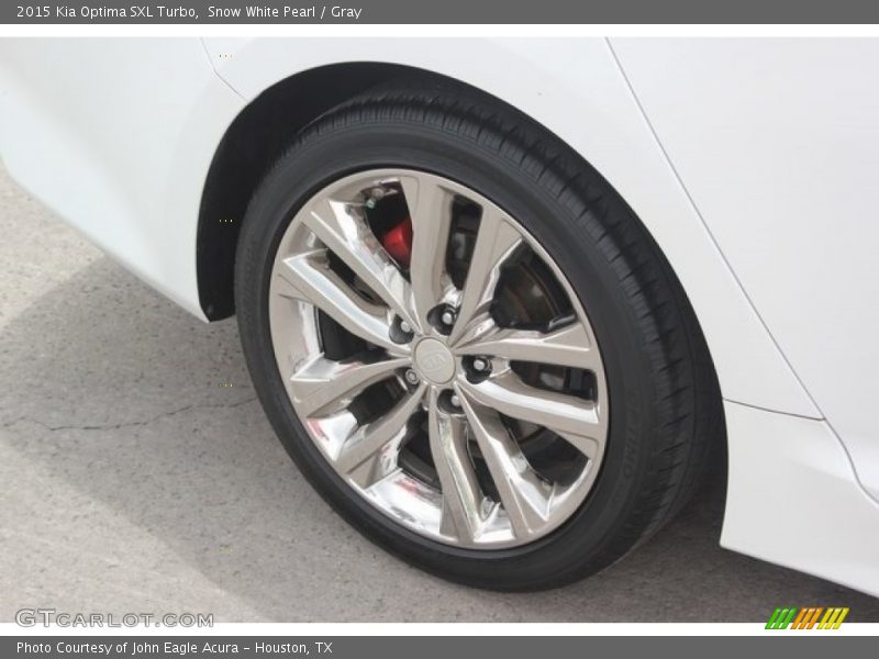 Snow White Pearl / Gray 2015 Kia Optima SXL Turbo