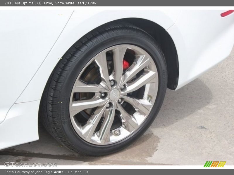 Snow White Pearl / Gray 2015 Kia Optima SXL Turbo