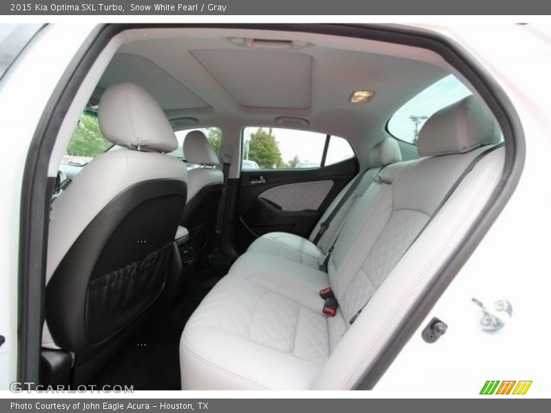 Snow White Pearl / Gray 2015 Kia Optima SXL Turbo