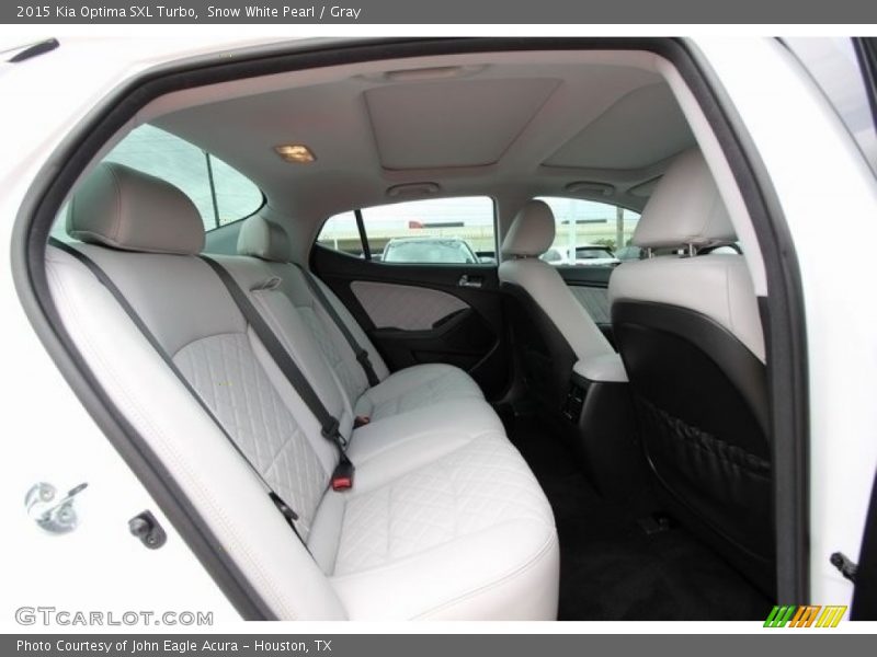 Snow White Pearl / Gray 2015 Kia Optima SXL Turbo