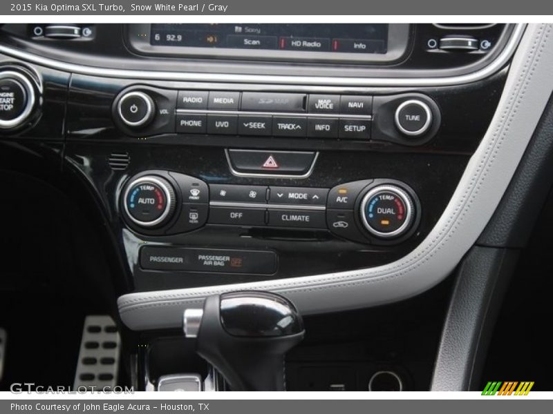 Snow White Pearl / Gray 2015 Kia Optima SXL Turbo