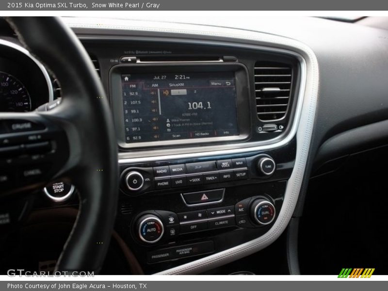 Snow White Pearl / Gray 2015 Kia Optima SXL Turbo